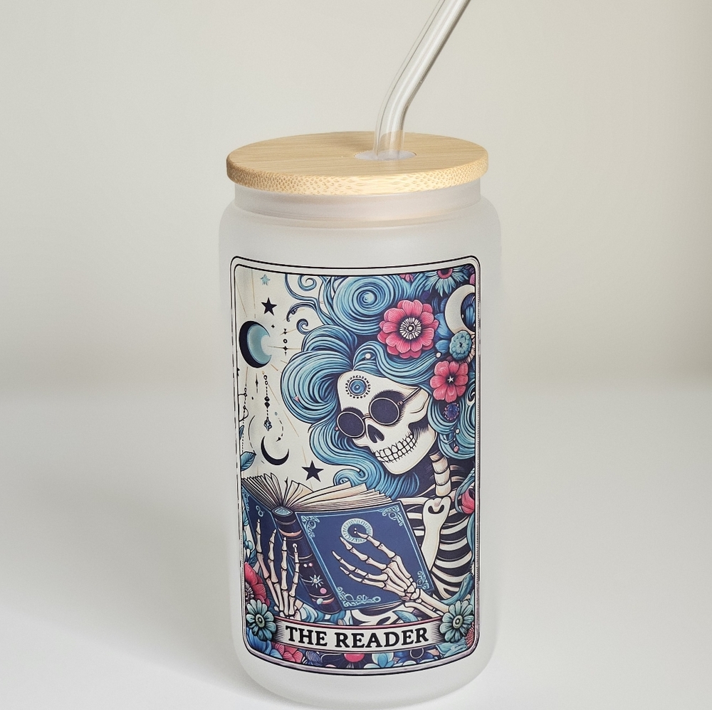 The Reader Tarot Card 16oz Frosted Beer Can Glass Cup